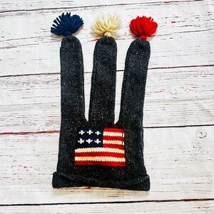 Knit Wool Beanie with Pom Poms